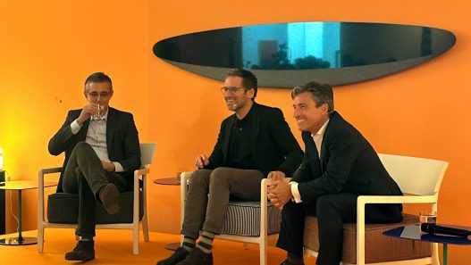 Fede Linares, Eduardo Madina y Borja Semper en ARCO