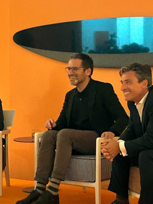 Fede Linares, Eduardo Madina y Borja Semper en ARCO