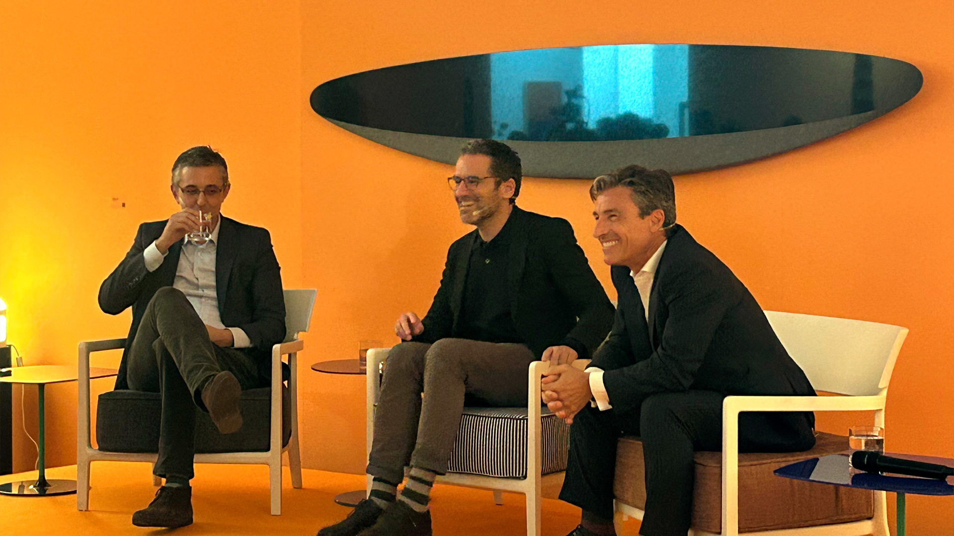 Fede Linares, Eduardo Madina y Borja Semper en ARCO