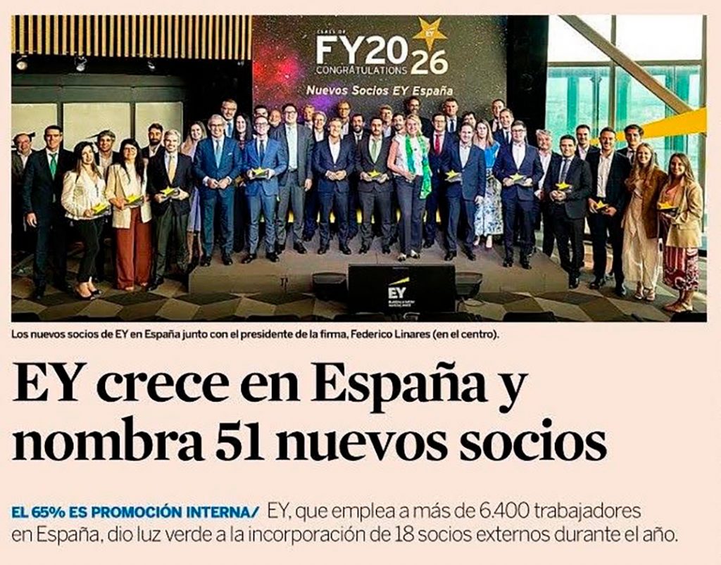 EY crece en España y nombra 51 nuevos socios